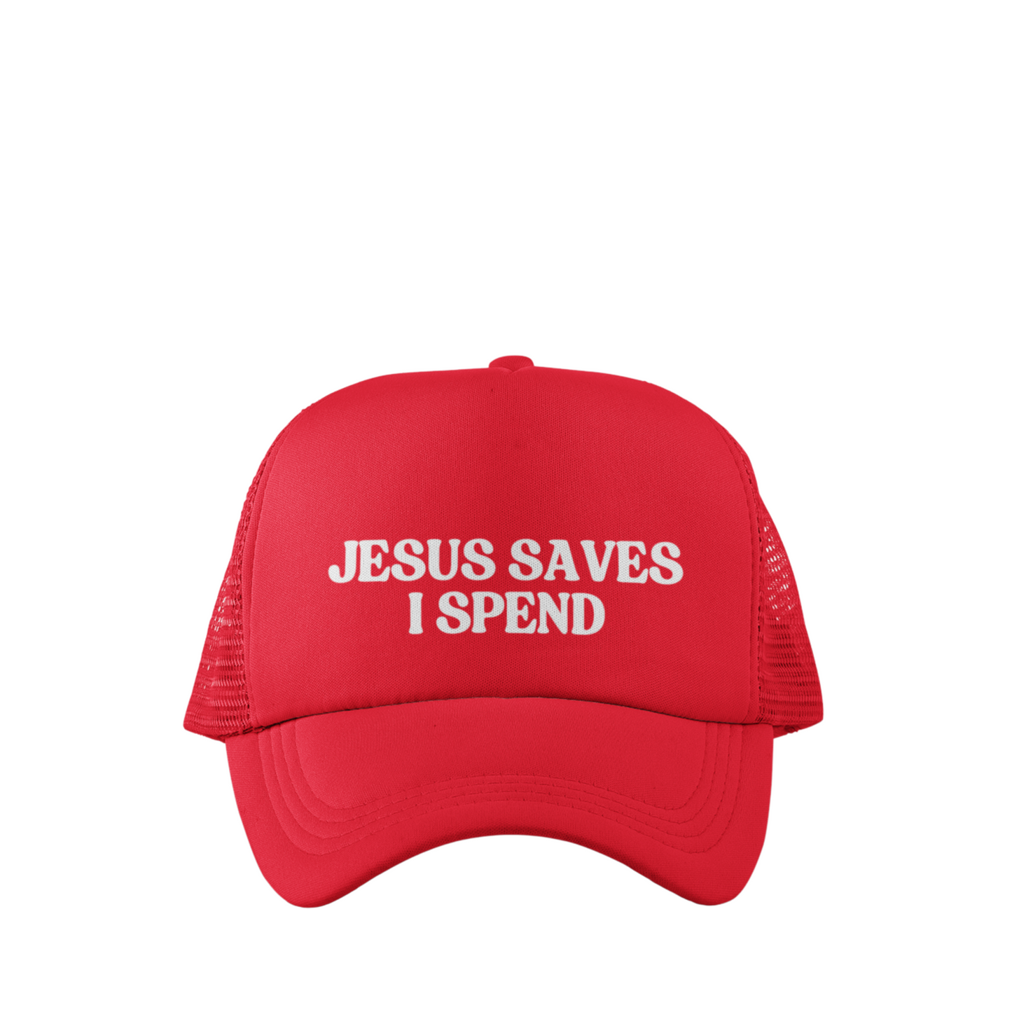 JESUS SAVES I SPEND TRUCKER