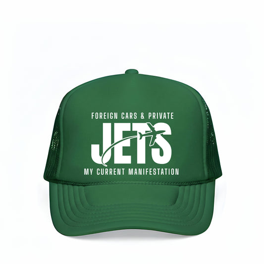 FOREIGN CARS AND PRIVATE JETS TRUCKER HAT