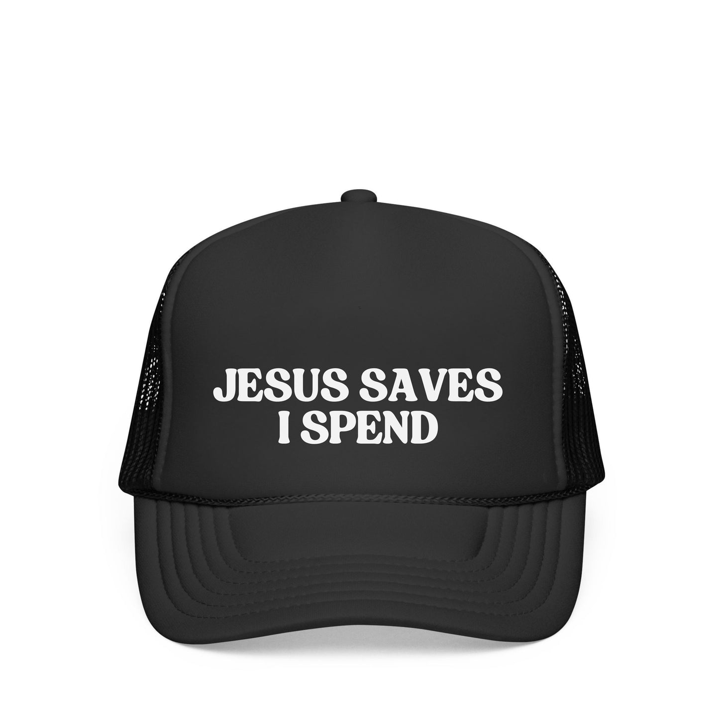 JESUS SAVES I SPEND TRUCKER