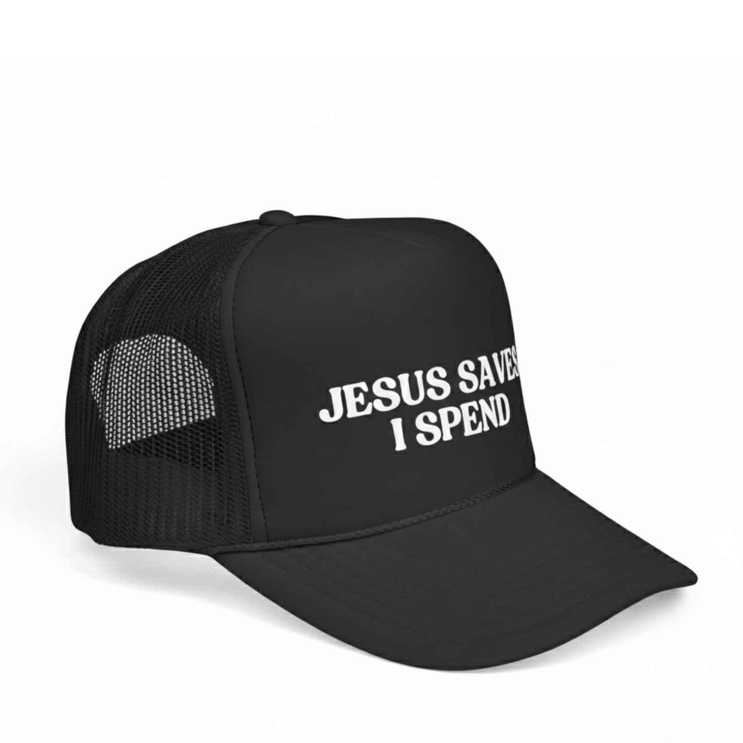 JESUS SAVES I SPEND TRUCKER