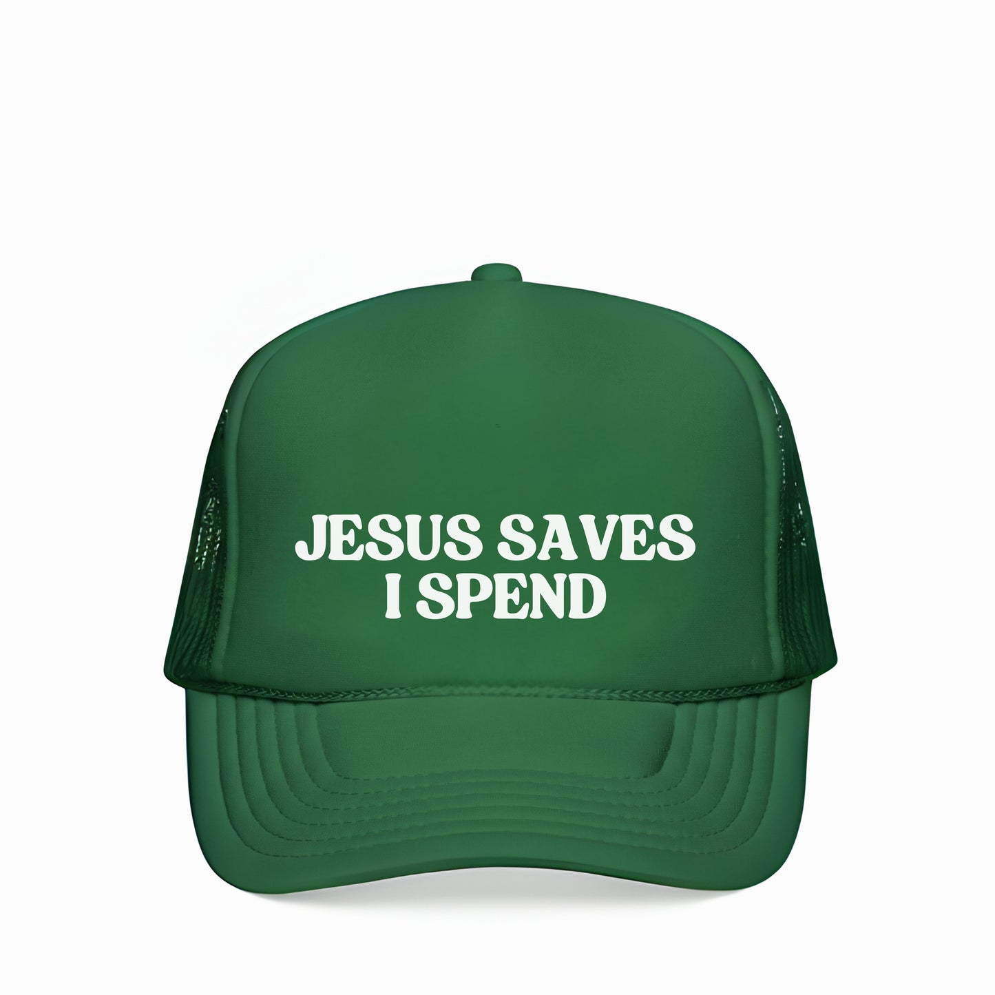 JESUS SAVES I SPEND TRUCKER