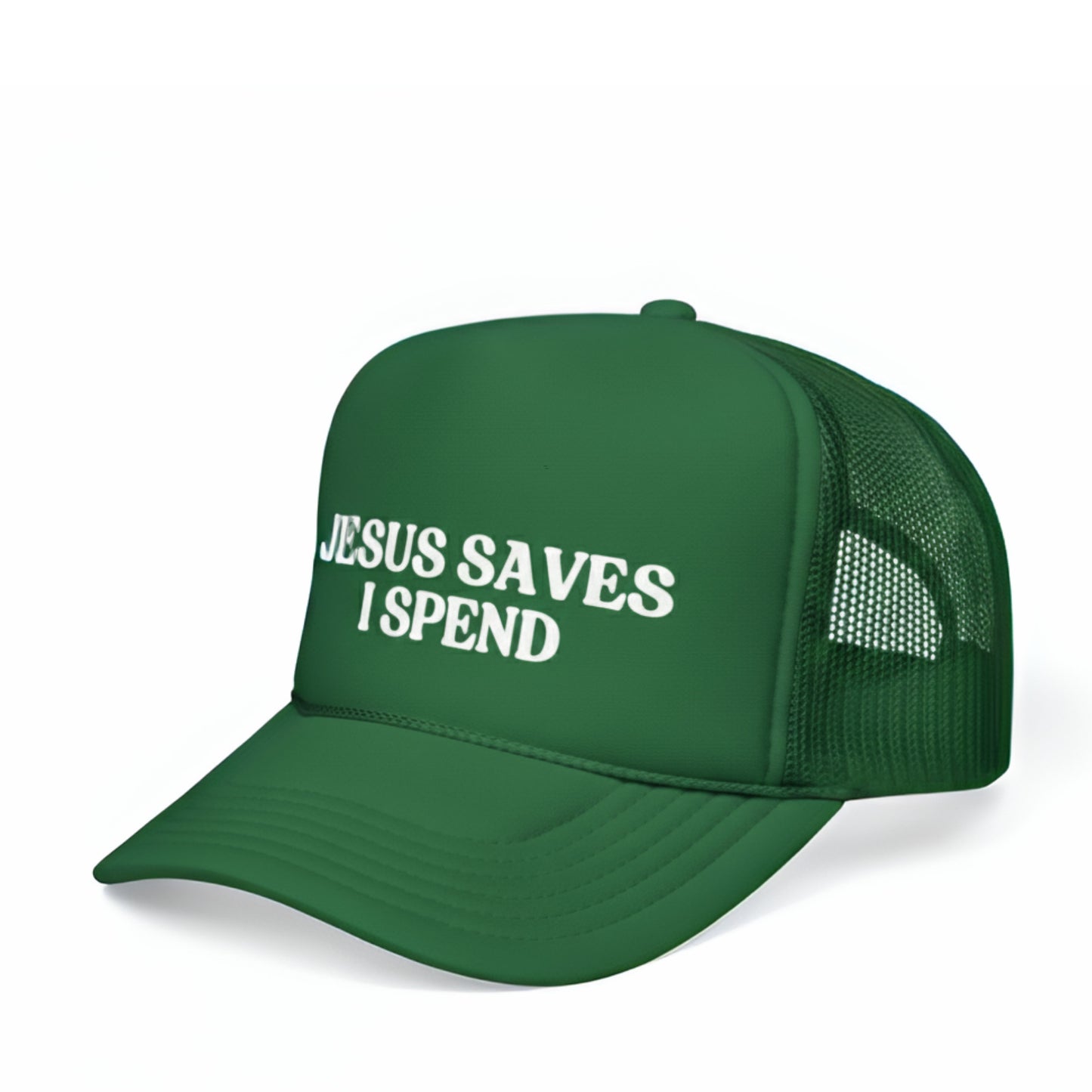 JESUS SAVES I SPEND TRUCKER