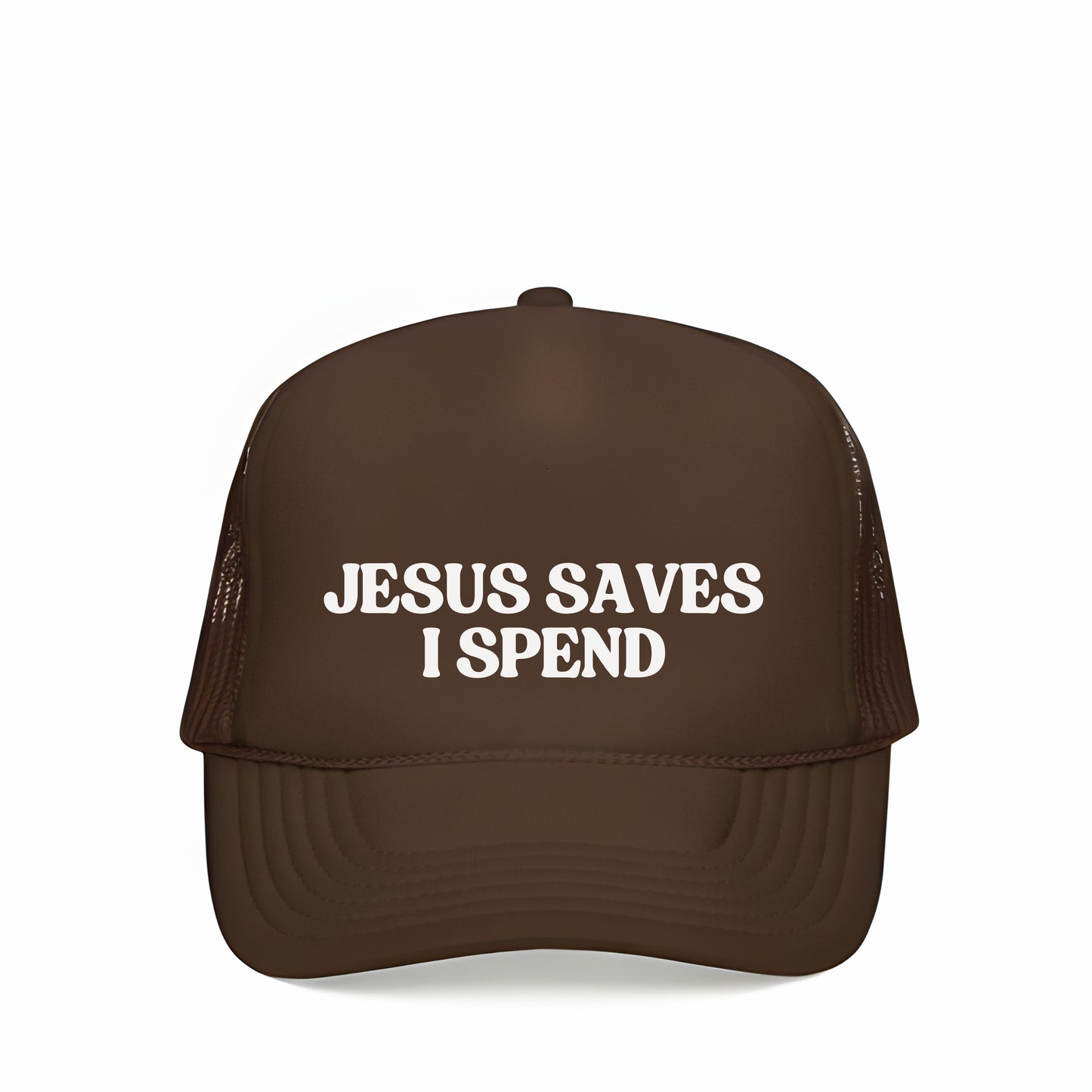 JESUS SAVES I SPEND TRUCKER