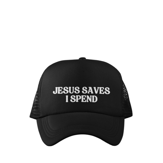 JESUS SAVES I SPEND TRUCKER